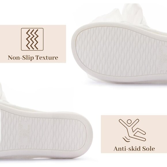 Women's White Memory Foam House Eurytides Slide Slippers Shoes - Picture 6 of 6